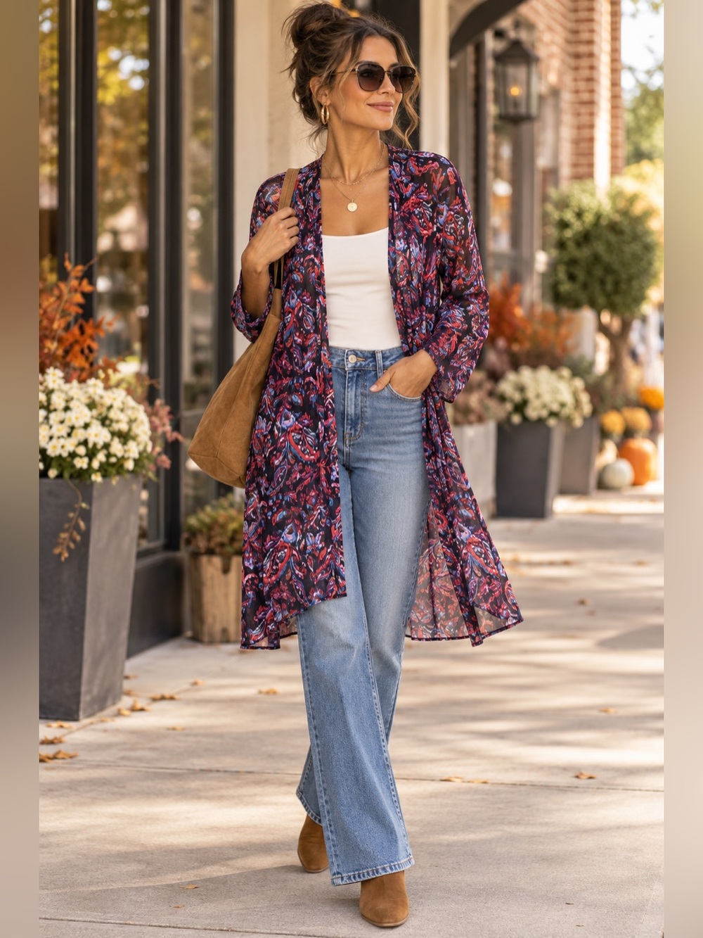 Joie de Vivre Women 1X Sheer Kimono Mesh Duster Stretchy Boho Fall cardigan